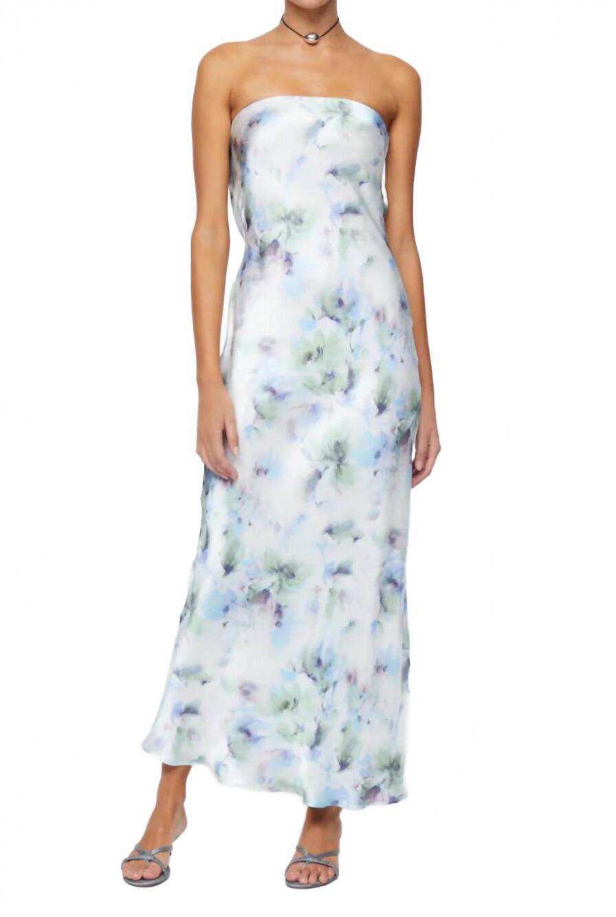NEW BEC + BRIDGE women's moon dance strapless dress in watercolor floral
